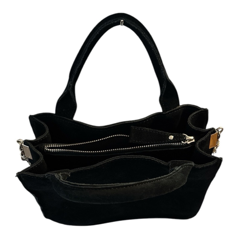 Urban Outfitters Black Cow Suede Leather Handbag/Shoulder Bag EUC - Picture 2 of 8